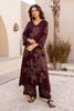 Wine Rayon Cotton Floral Printed Kurta Set With Palazzo