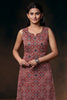 Maroon Muslin Printed And Mirror Work Kurta Set