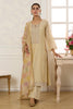 Beige Chanderi Cotton Resham And Zardosi Embroidered Unstitched Suit Material