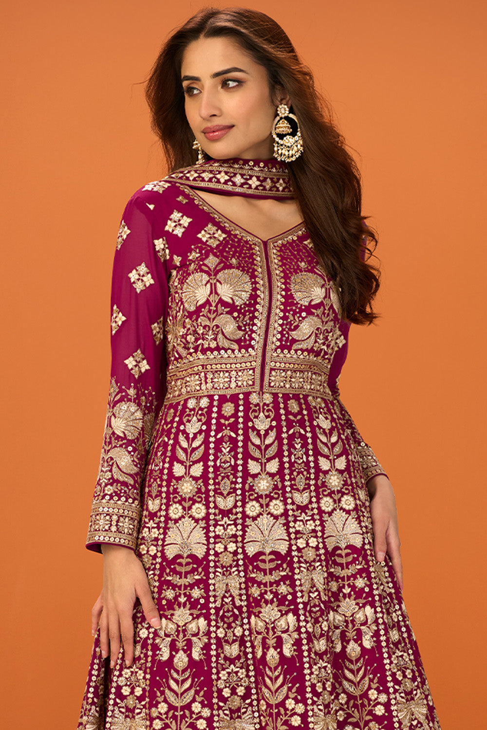 Rani Georgette Heavy Embroidered Floor-Length Suit