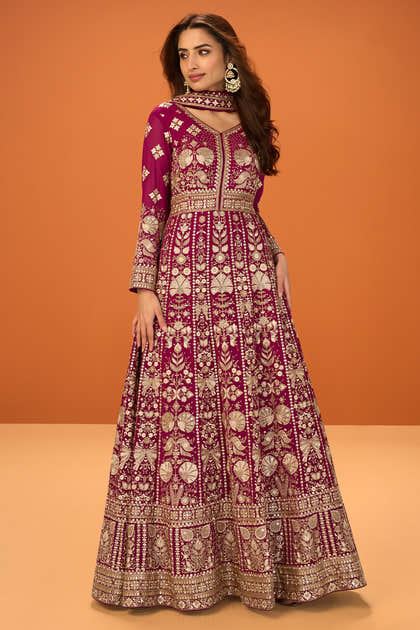 Rani Georgette Heavy Embroidered Floor-Length Suit