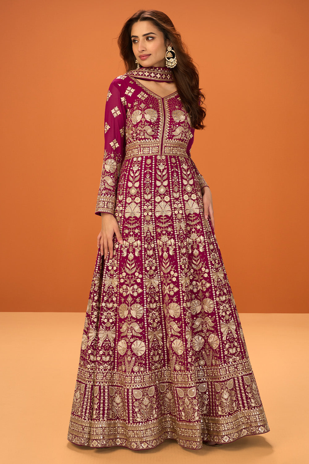 Rani Georgette Heavy Embroidered Floor-Length Suit