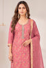 Dusty Peach Silk Resham And Zari Woven Unstitched Suit Fabric