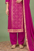Magenta Silk Bandhani Printed and Zari Woven Unstitched Suit Fabric