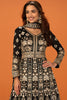 Black Georgette Heavy Embroidered Floor-Length Suit