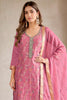 Pink Silk Resham And Zari Woven Unstitched Suit Fabric