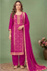 Magenta Silk Bandhani Printed and Zari Woven Unstitched Suit Fabric