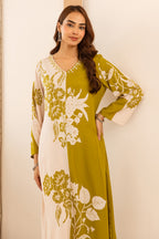 Light Green Rayon Cotton Floral Printed Kurta Set With Palazzo