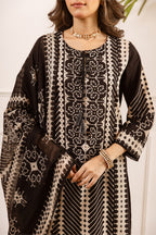 Black Cotton Printed Suit with Palazzo