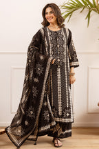 Black Cotton Printed Suit with Palazzo