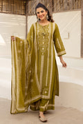 Green Cotton Printed Suit with Palazzo