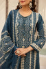 Teal Blue Cotton Printed Suit with Palazzo