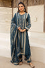 Teal Blue Cotton Printed Suit with Palazzo
