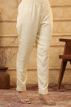 Cream Color Meena-Kaari Woven Chanderi Suit