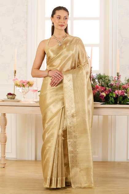 Golden Tissue Zari Woven Saree
