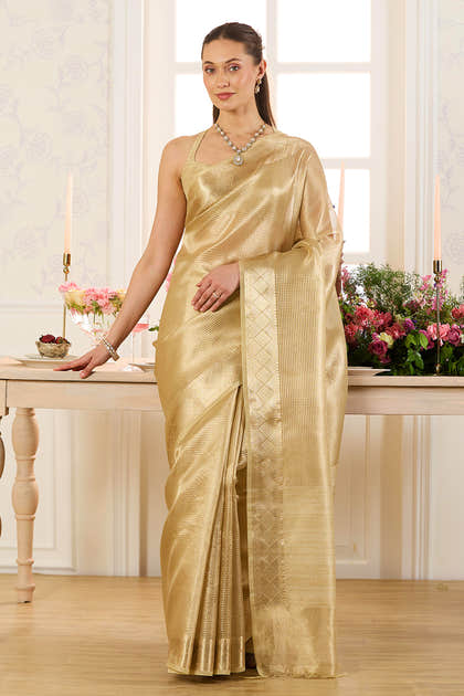 Golden Tissue Zari Woven Saree