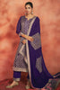 Purple Georgette Zari Woven Suit