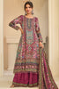 Light Maroon Crepe Silk Kashmiri Jamawar Printed And Embroidered Suit With Pallazo