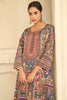 Blue Crepe Silk Kashmiri Jamawar Printed And Embroidered Suit With Pallazo