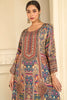 Blue Crepe Silk Kashmiri Jamawar Printed And Embroidered Suit With Pallazo