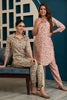 Beige & Green Color Muslin Printed Co-Ord Set