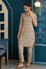 Beige & Green Color Muslin Printed Co-Ord Set