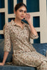 Beige & Green Color Muslin Printed Co-Ord Set