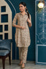 Beige & Green Color Muslin Printed Co-Ord Set