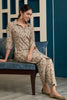 Beige & Green Color Muslin Printed Co-Ord Set