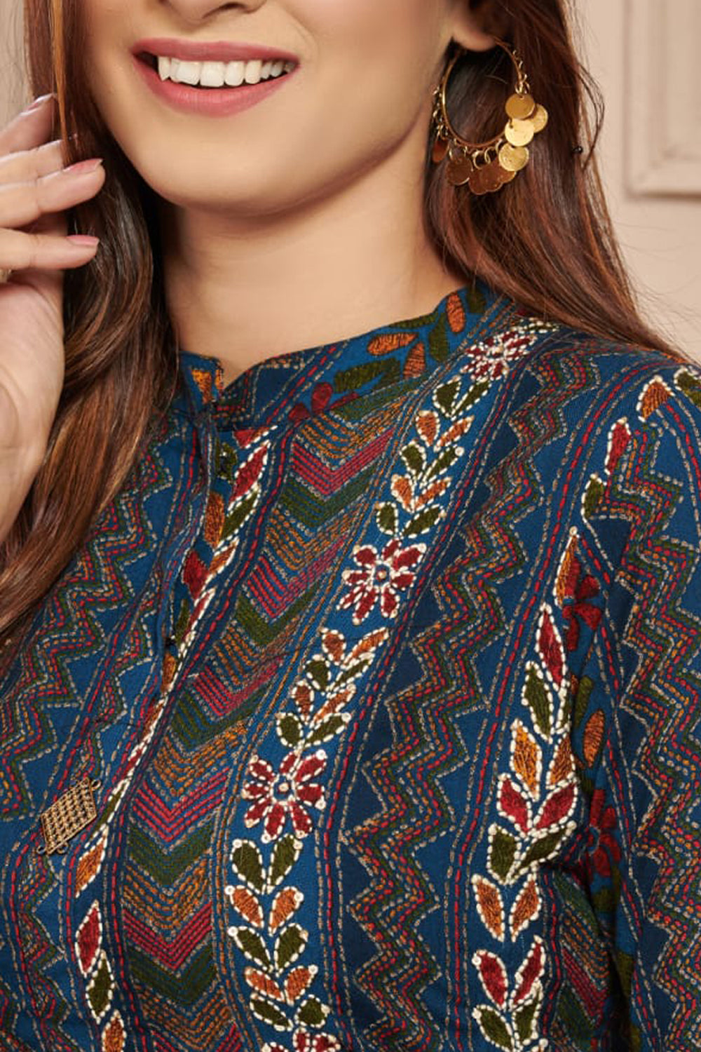 Black Color Printed Cotton Kurti