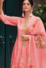 Pink Color Crepe Embroidered Unstitched Suit Material