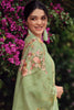 Green Color Crepe Embroidered Unstitched Suit Material