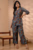 Dusty Blue Color Muslin Printed Co-Ord Dress