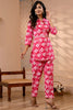 Pink Color Muslin Printed Co-Ord Dress