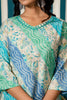 Blue & Turquoise Color Muslin Printed Straight Suit
