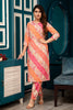 Fuchsia Pink & Orange Color Muslin Printed Straight Suit