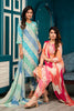 Blue & Turquoise Color Muslin Printed Straight Suit
