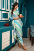 Blue & Turquoise Color Muslin Printed Straight Suit