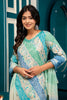 Blue & Turquoise Color Muslin Printed Straight Suit