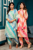 Blue & Turquoise Color Muslin Printed Straight Suit