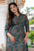Green Color Printed Muslin Co-Ord Set