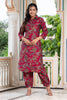 Magenta Color Printed Muslin Co-Ord Set