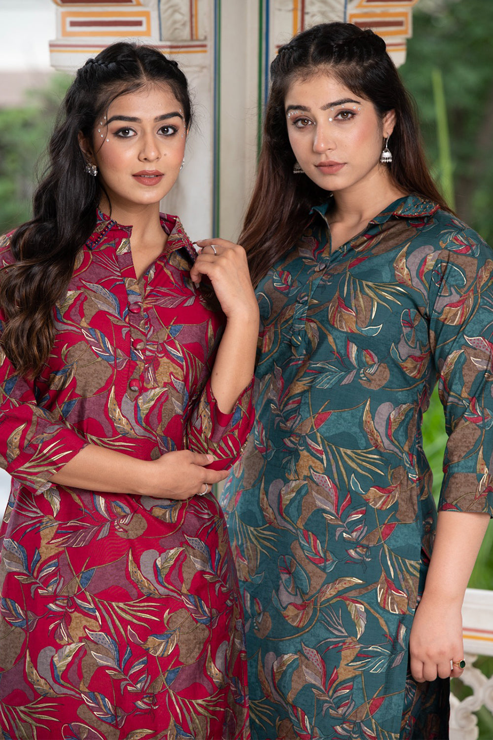 Magenta Color Printed Muslin Co-Ord Set