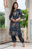 Navy Blue Color Muslin Printed Kurta Set
