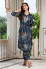 Navy Blue Color Muslin Printed Kurta Set