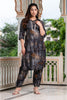 Black Color Muslin Printed Kurta Set