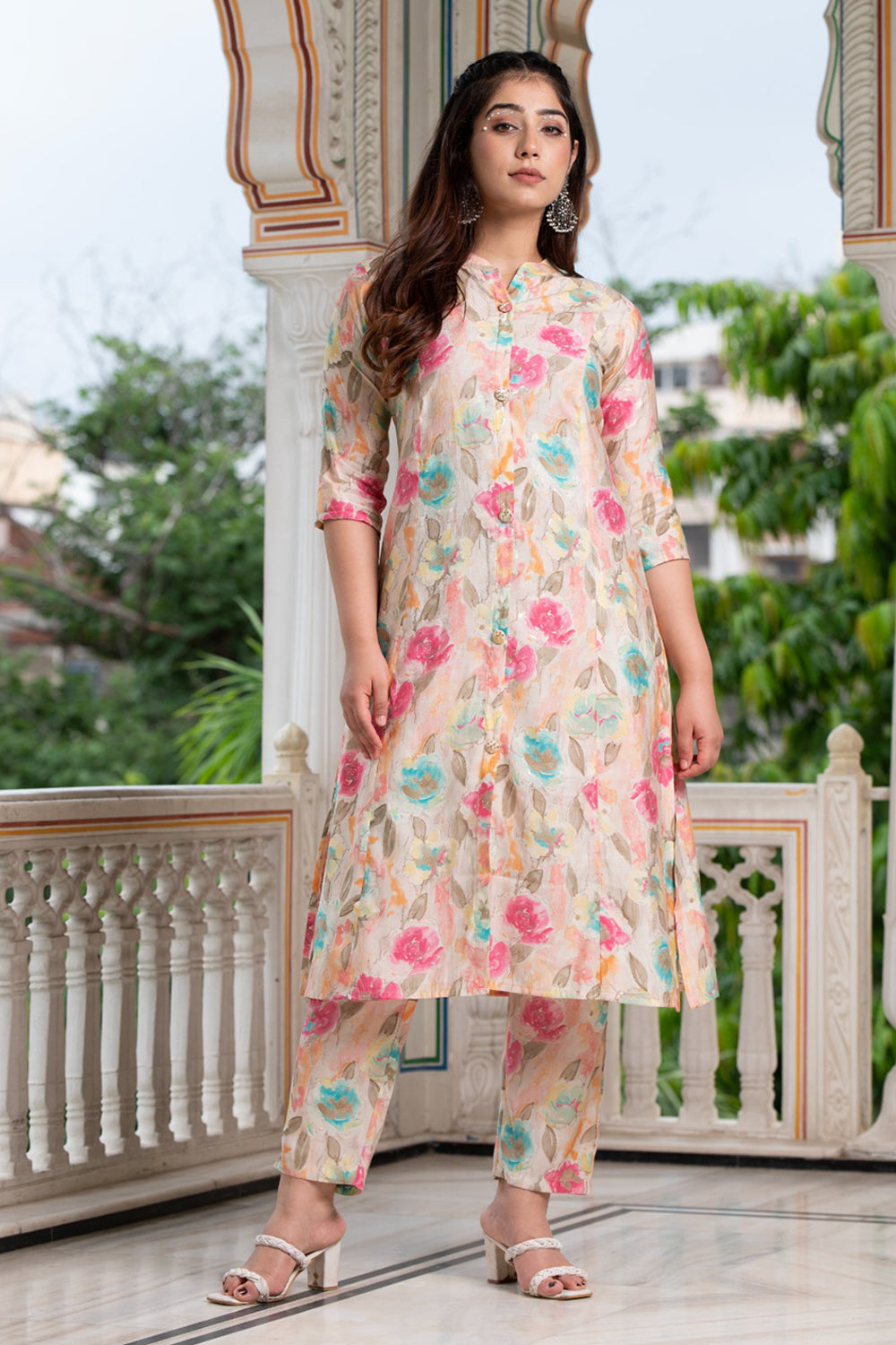 Multi-Color Printed Muslin Co-Ord Set