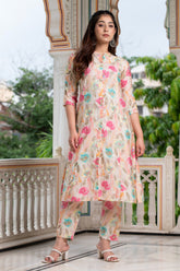 Multi-Color Printed Muslin Co-Ord Set