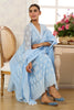 Light Blue Cotton Resham Embroidered and Lace Work Anarkali Suit