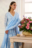 Light Blue Cotton Resham Embroidered and Lace Work Anarkali Suit
